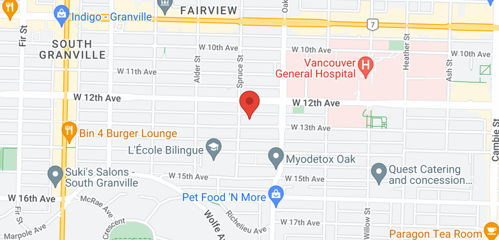map of 101 1075 W 13TH AVENUE